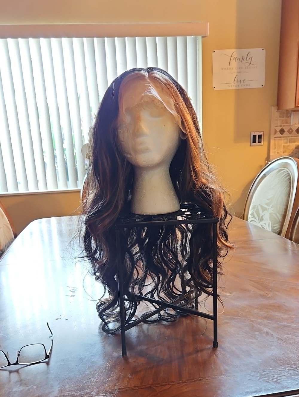 Lace Front Wavy Human Hair Wig - Dark Brown